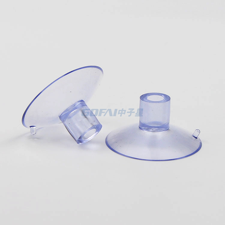 Ventosa de goma de la suspensión del lechón del PVC de Thransparent con el agujero para el vidrio del escritorio de los muebles