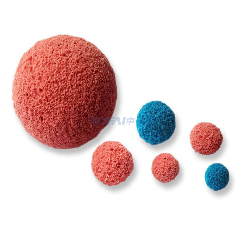Bola de limpieza de goma de esponja de 18 mm para un tubo de condensador de limpieza con temperatura de diseño 60 grados C