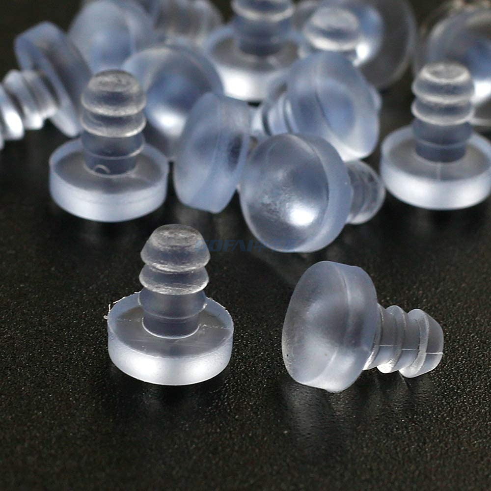 Partículas de goma anticolisión de parachoques de vástago suave para mesa de vidrio de tapón tipo T para gabinete