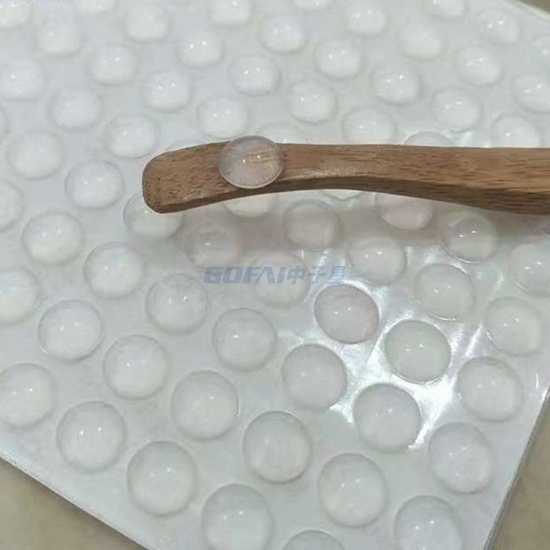 Almohadilla adhesiva de la almohadilla del parachoques de goma de silicona transparente